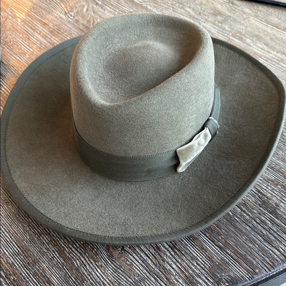 Freya Olive Green womens Fedora Hat S